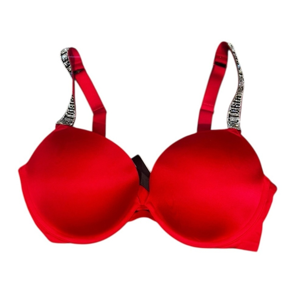 Victoria’s Secret Very Sexy Shine Strap Push-up Bra Lipstick Red Cup Size 36D